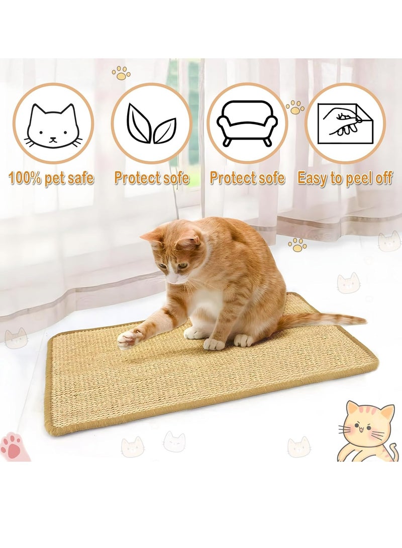 2 Pieces Cat Scratching Board, Cat Scratcher with Adhesive Buckle, Natural Sisal Hempcardboard Cat Scratchers, Cat Grinding Its Claws Cat Scratch Mat, Suitable For Sofas, Carpets, and Walls, 60×40CM - Image 3