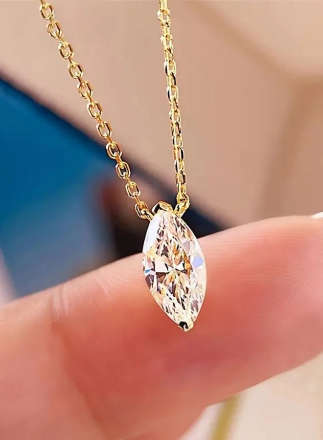 Take Two Gold Chain Necklace with Pear-Shaped Pendant