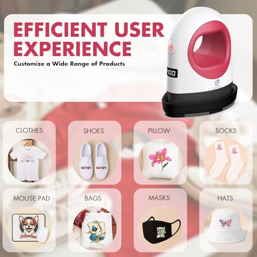 EasyCount E Easy Count E Mini Heat Press Machine, Small Heat Trasfer Machine Easy for Crafts, T-Shirt, Hats, Shoes, and Small HTV Vinyl Projects, Mini Portable Ironing Machine - Image 4