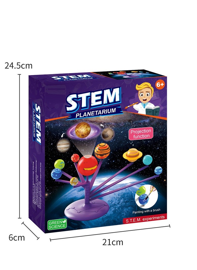 STEM - Painted planet, with projection , can be painted ,Science and Physics home chemical lab Educational Game for kids and It is an educational game that helps focus, creativity,Children's DIY 6+ Years - Image 1