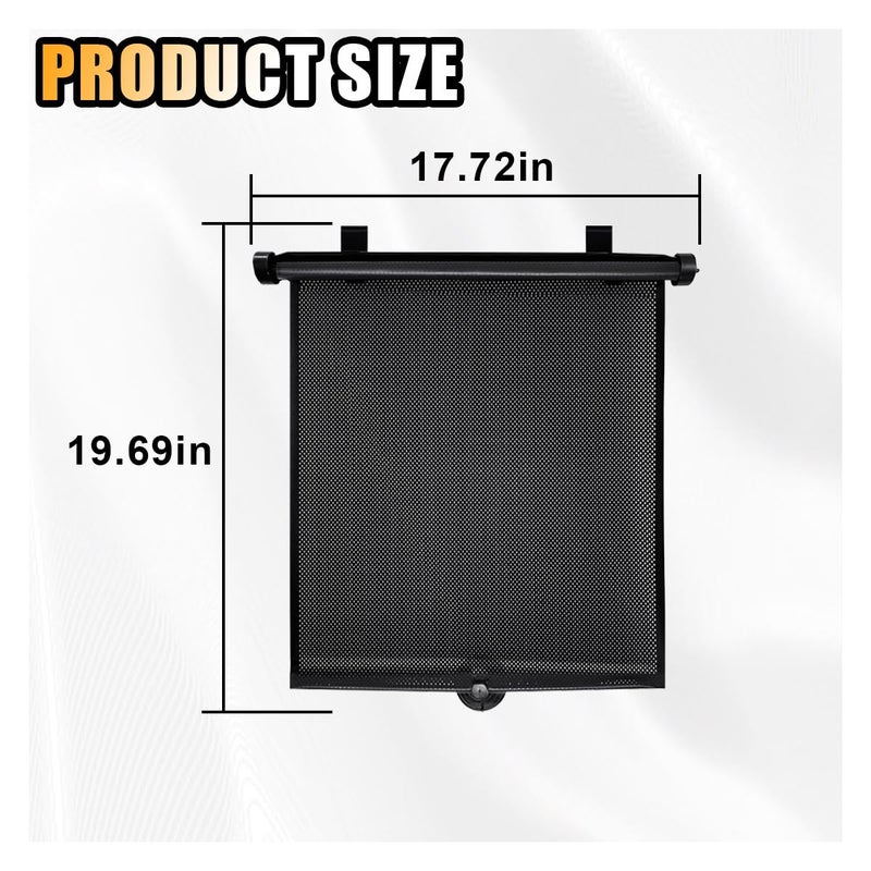 smilfuy 2PCS Car Window Shades for Baby, 18" x 20" Retractable Car Shades for Side Window with Suction Cups, Blocks Heat and UV Rays Glare Protection, Baby Auto Accessories for Vehicle House Office Window - Image 2