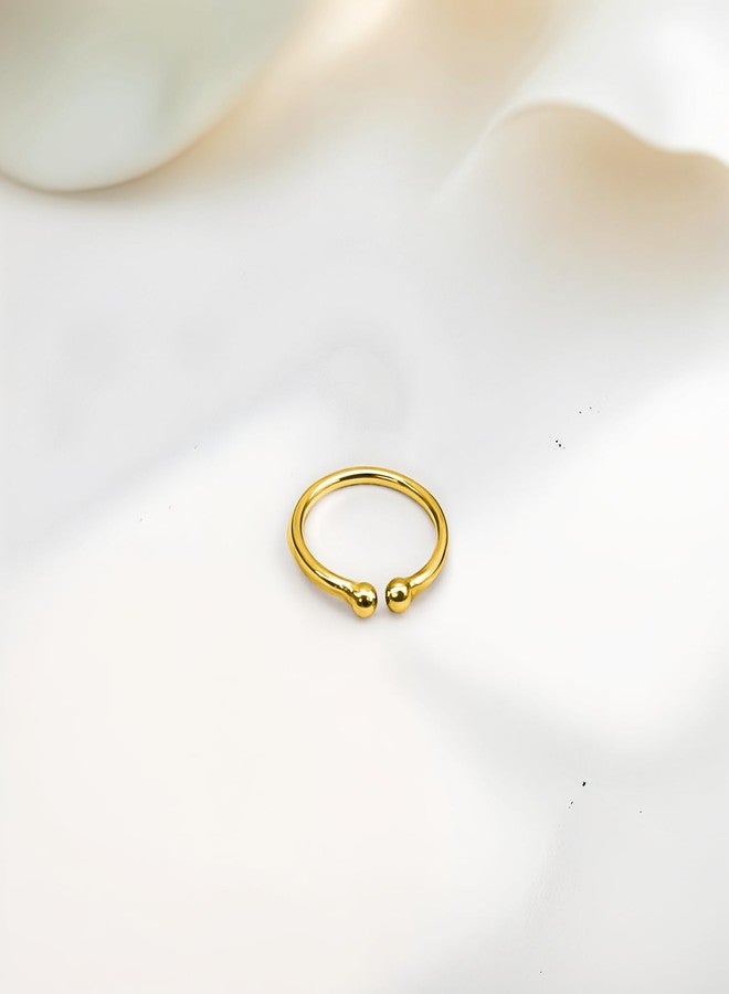 HighSpark 925 Silver Faux Nose Ring for Women in 18K Gold Finish | No Piercing Required | 92.5 Sterling Silver Nose Ring for Women & Girls | Lovely Gift - Silver - Image 3
