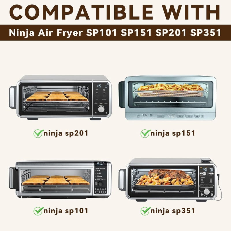 brikinte مربعات ورق زبدة للقلاية الهوائية مقاس 12 بوصة، 100 قطعة لفرن Ninja Air Fryer SP101/SP201/SP301/SP351، غير لاصقة، مقاومة للدهون، مقاومة للماء - Image 2