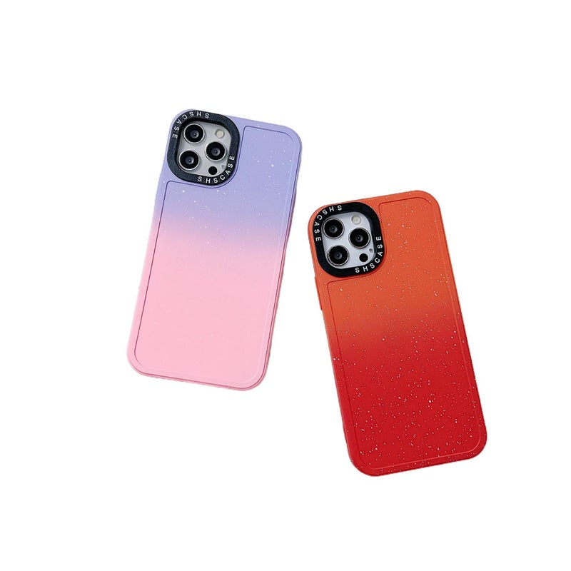 غطاء واقي بTPU+PC لـ iPhone 14 / 14 Plus / 14 Pro / 14 Pro Max مع حماية من السقوط وتدرج لوني مزدوج مع مقاوم للصدمات مع تصميم ثنائي اللون باللون وردي من مادة TPU باللون الوردي - Image 5