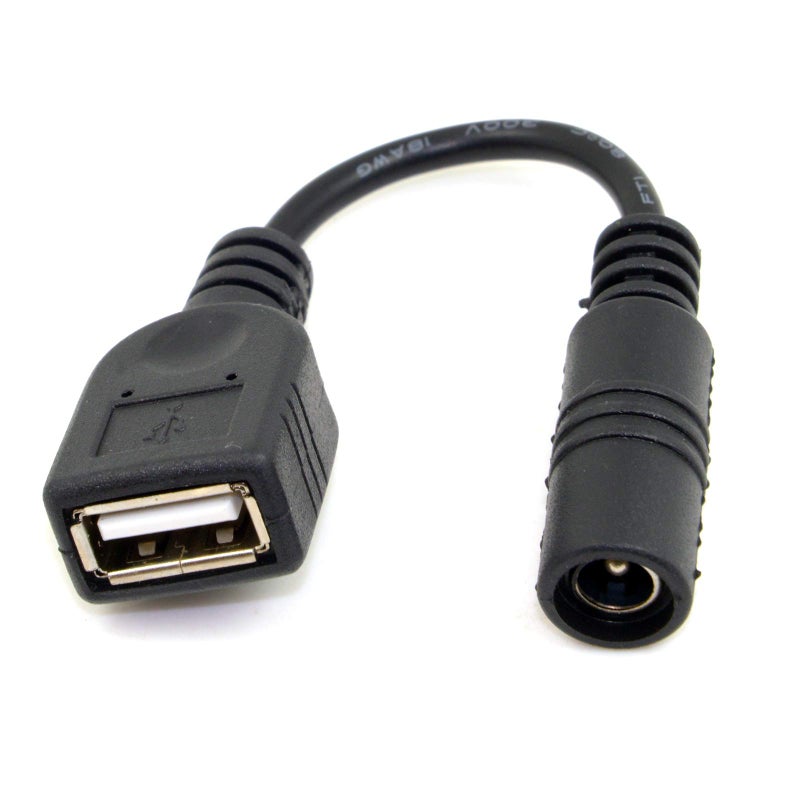 Cablecc USB Female to DC 5.5 x 2.1mm Power Adapter Charging Cable for Phones & Tablets - Image 1