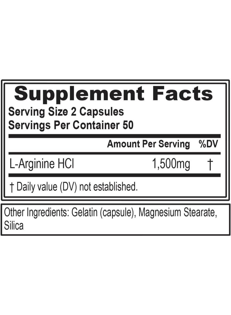 EVLUTION NUTRITION Nitric Oxide Booster L-Arginine Supplement - High Potency Nitric Oxide Supplement with 1500mg, 100 Caps - Image 2