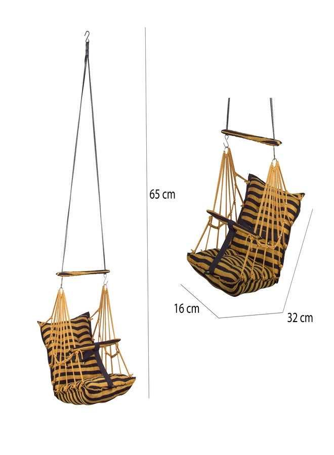 Windson Craft® Cotton Baby Swing for Kids jhula 1-5 Years Swings Cradle Chair uyyala New Born Baby Gifts Foldable and Washable with Safety Belt, Home & Garden (Patta L Yellow) - Image 5