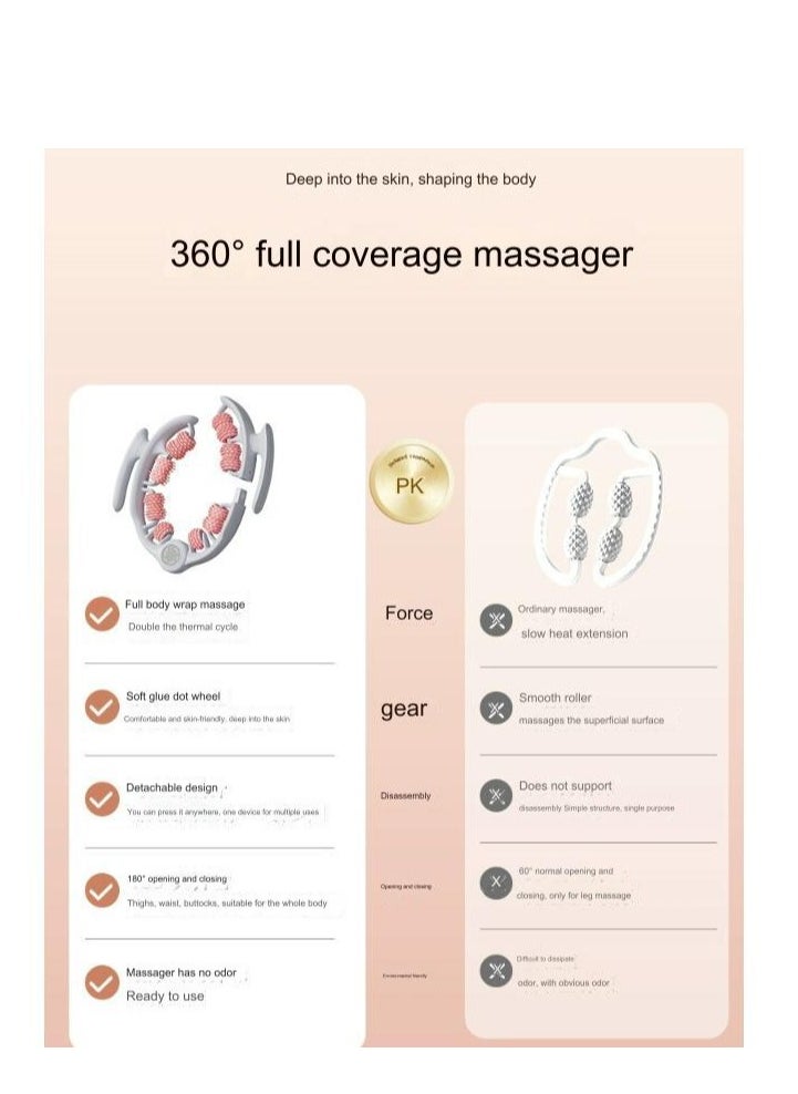 ZHONGOU - Cellulite Massager, Manual Muscle Massager Roller Ring Multi-functional Detachable Leg Beautifier for Leg, Neck, Arm and Buttocks - Image 1