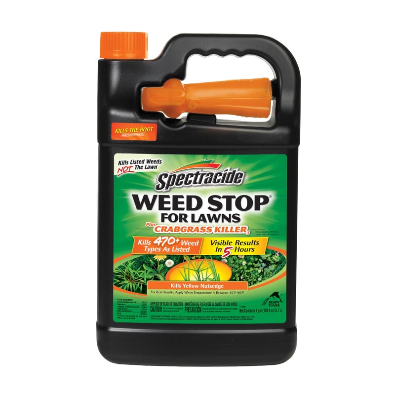 Spectracide Weed Stop For Lawns Plus Crabgrass Killer, 1 Gallon, Ready-To-Use Formula Kills More Than 470 Types Of Weeds As Listed Including Dandelion, Chickweed, Clover, Crabgrass And Yellow Nutsedge - Image 1