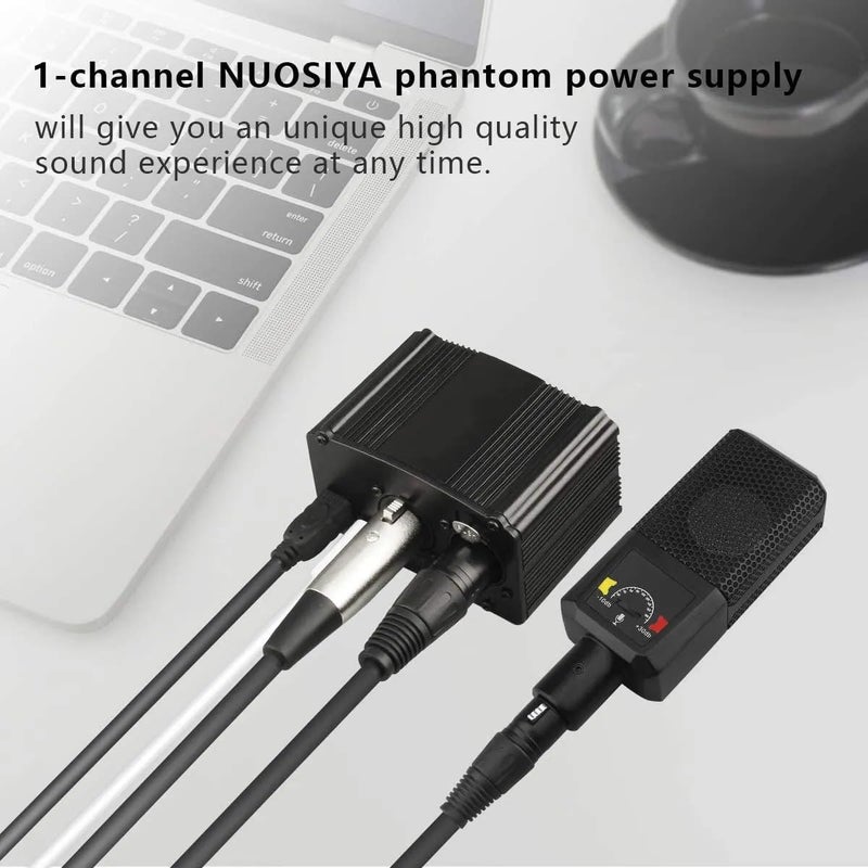 Mocking Bird Phantom Power Supply | 48v Phantom Power for Condenser Microphone with 3 Pin XLR Cable & USB Cable Audio Interface Sound Card Useful for Music Recording/Singing - Image 5