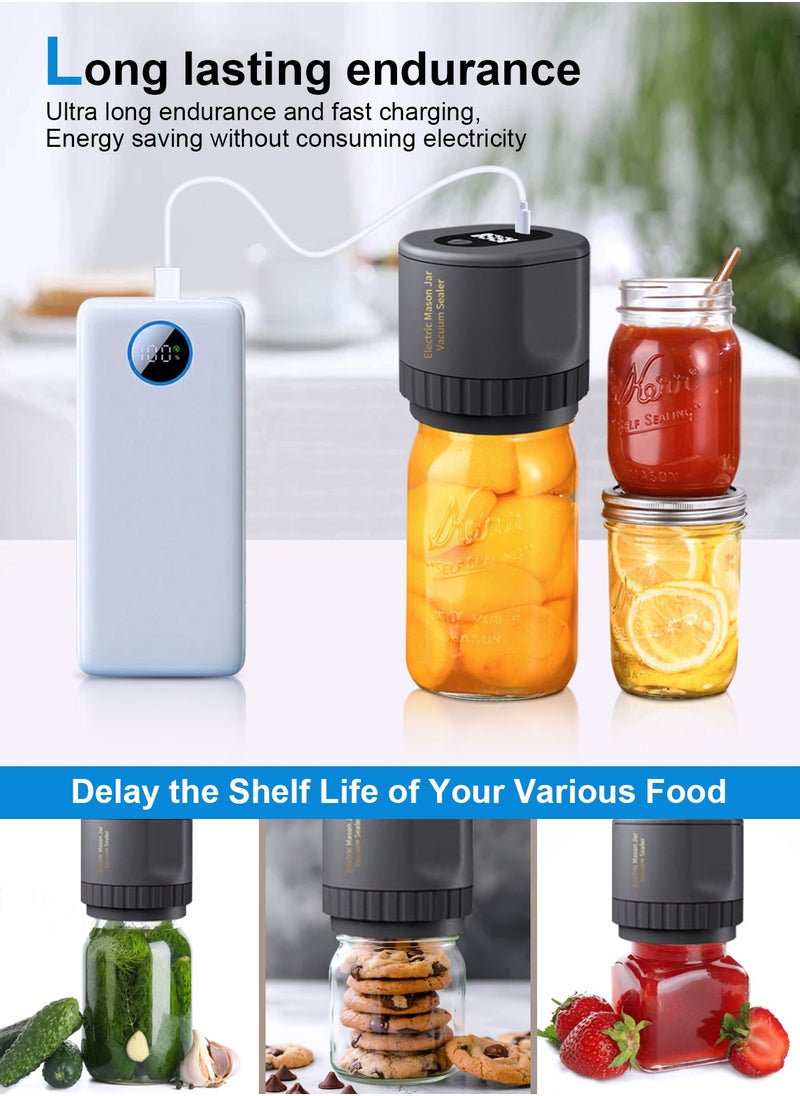HomarKet - Mason Jar Vacuum Sealer - Electric Mason Jar Sealer Vacuum Sealing Kit, Vacuum Sealer for Mason Jar Canning Jars with Can Opener, Regular and Wide Mouth Mason Jar Lids - Image 1