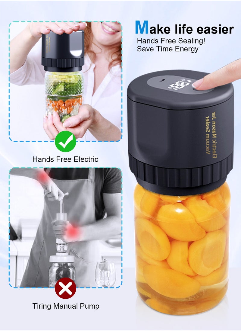 HomarKet - Mason Jar Vacuum Sealer - Electric Mason Jar Sealer Vacuum Sealing Kit, Vacuum Sealer for Mason Jar Canning Jars with Can Opener, Regular and Wide Mouth Mason Jar Lids - Image 1