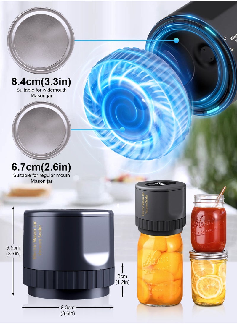 HomarKet - Mason Jar Vacuum Sealer - Electric Mason Jar Sealer Vacuum Sealing Kit, Vacuum Sealer for Mason Jar Canning Jars with Can Opener, Regular and Wide Mouth Mason Jar Lids - Image 1