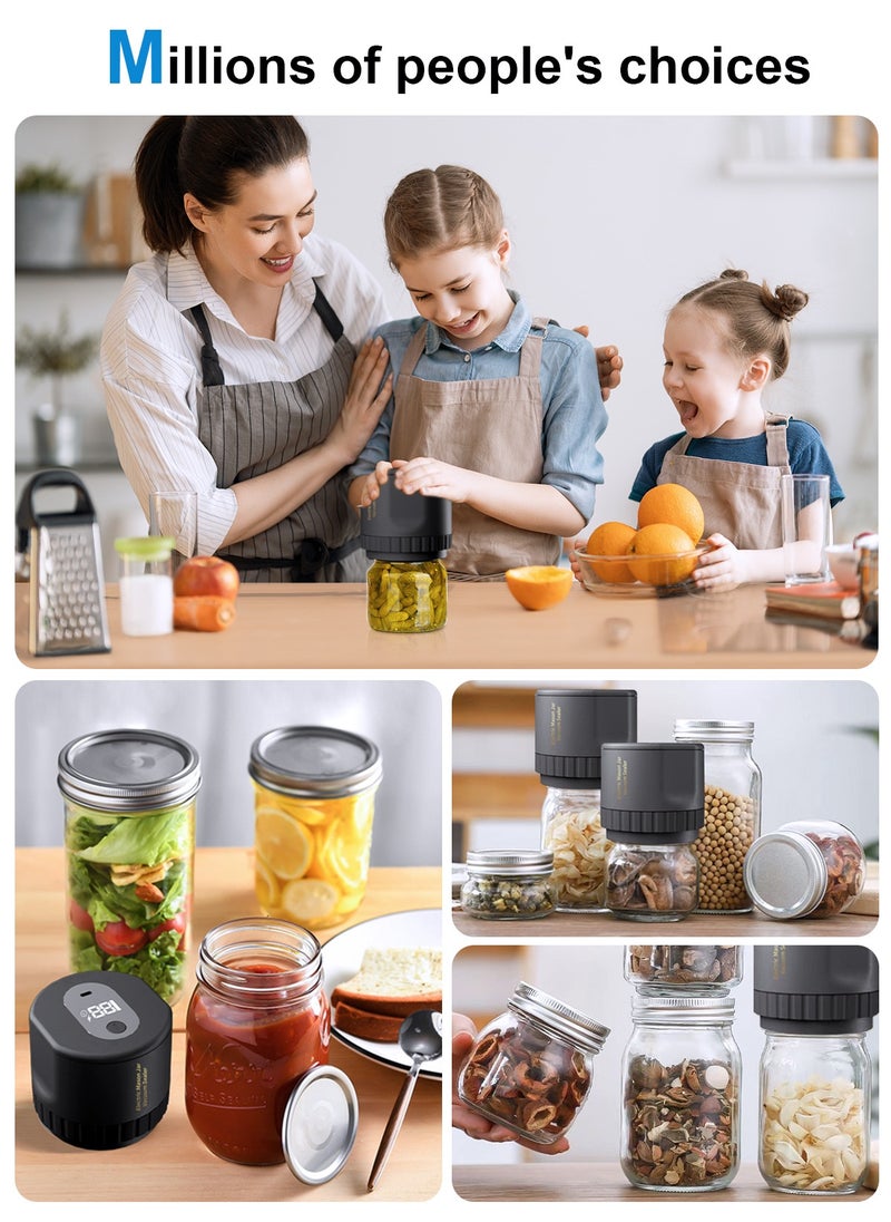 HomarKet - Mason Jar Vacuum Sealer - Electric Mason Jar Sealer Vacuum Sealing Kit, Vacuum Sealer for Mason Jar Canning Jars with Can Opener, Regular and Wide Mouth Mason Jar Lids - Image 1