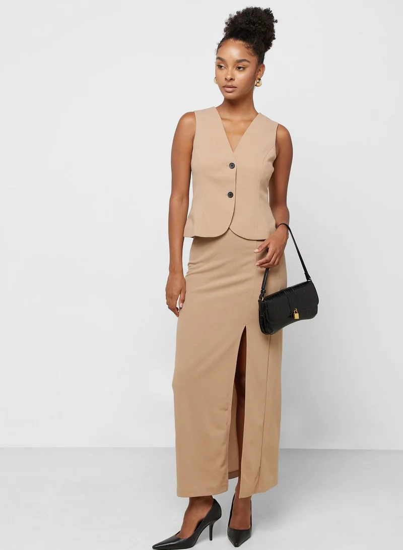 VERO MODA Side Slit High Waist Skirt
