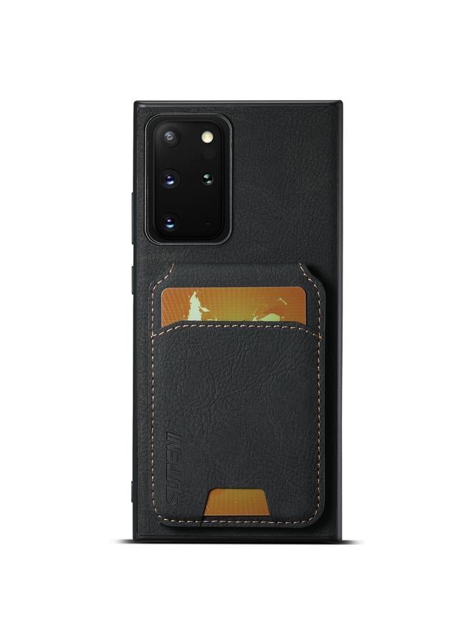 Suteni Case For Samsung Galaxy Note20 H02 Litchi Leather Card Wallet Stand Back Phone Case - Image 1