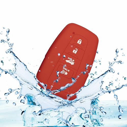Autobase Silicone Key Fob Cover for Toyota Camry RAV4 Highlander Avalon C-HR Prius Corolla GT86 Smart Key | Car Accessory | Key Protection Case 2 Pcs (Black and Red) - Image 4