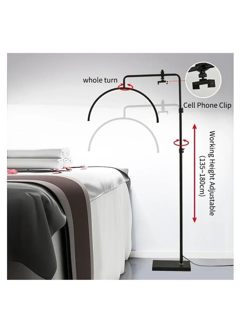 Xria Xria HD-M8X Modern 50W Half-moon Shaped Fill Light 3000K-6000K Dimmable LED Light Floor Lamp for SPA Tattoo Beauty Salon Eyelash Makeup (White) - Image 5