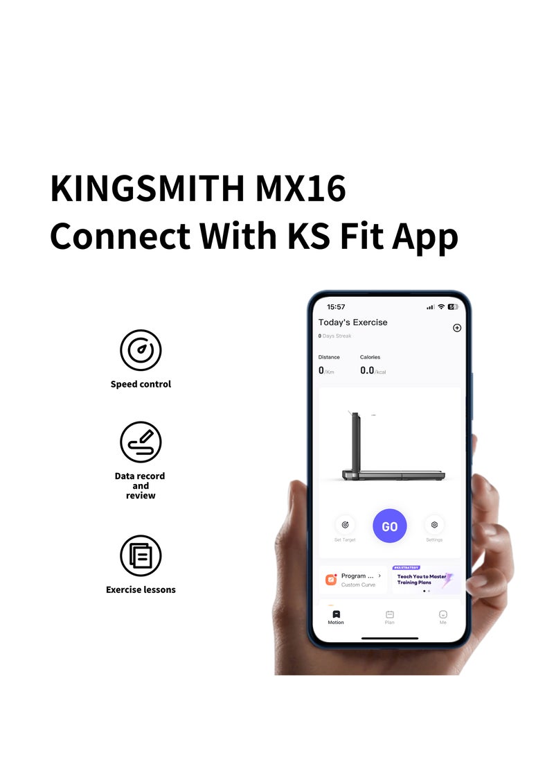 KINGSMITH - Treadmill Mx16 With Max. Speed 16Km/H, With 1.5Hp Brush Motor. - Image 1