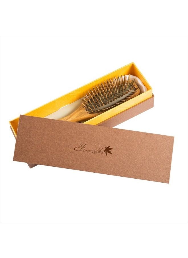 Breezelike - Hair Brush for Women - No Static Wooden Bristle Detangler - Natural Wood Aroma Detangling Sandalwood Hair Brush - Image 1
