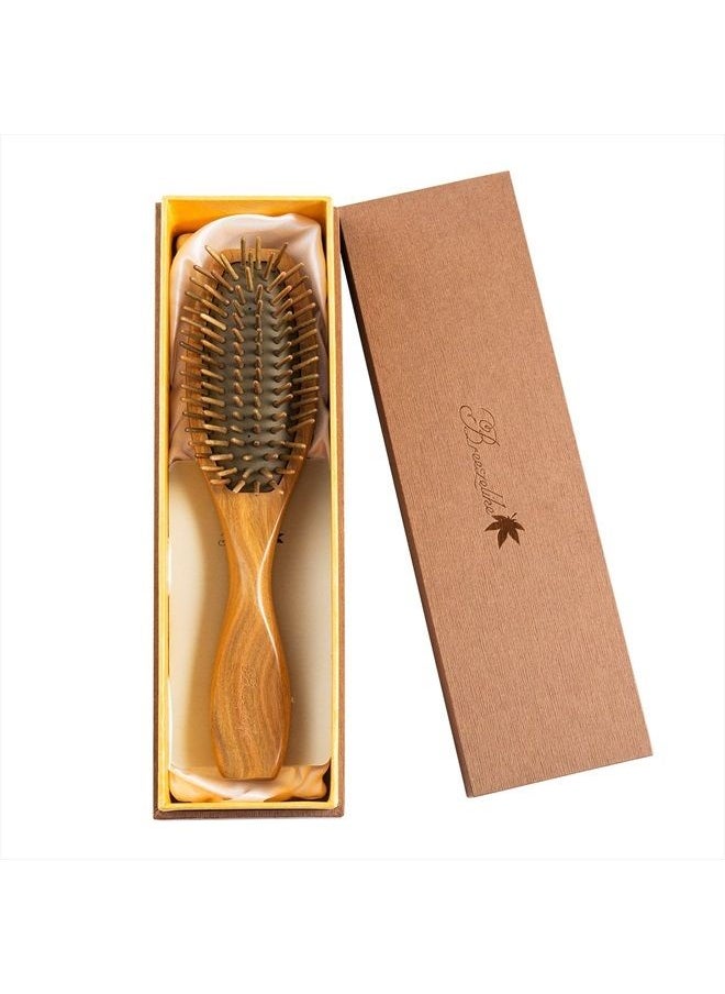 Breezelike - Hair Brush for Women - No Static Wooden Bristle Detangler - Natural Wood Aroma Detangling Sandalwood Hair Brush - Image 1