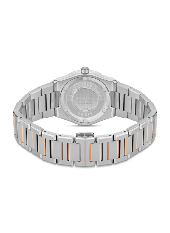 سانت هونور Saint Honore Paris Analog Watch For Women, New Haussman Collection With Two Tone Rose Gold Stainless Steel Case & White Dial, 5 Atm-NH752126 6AFDR