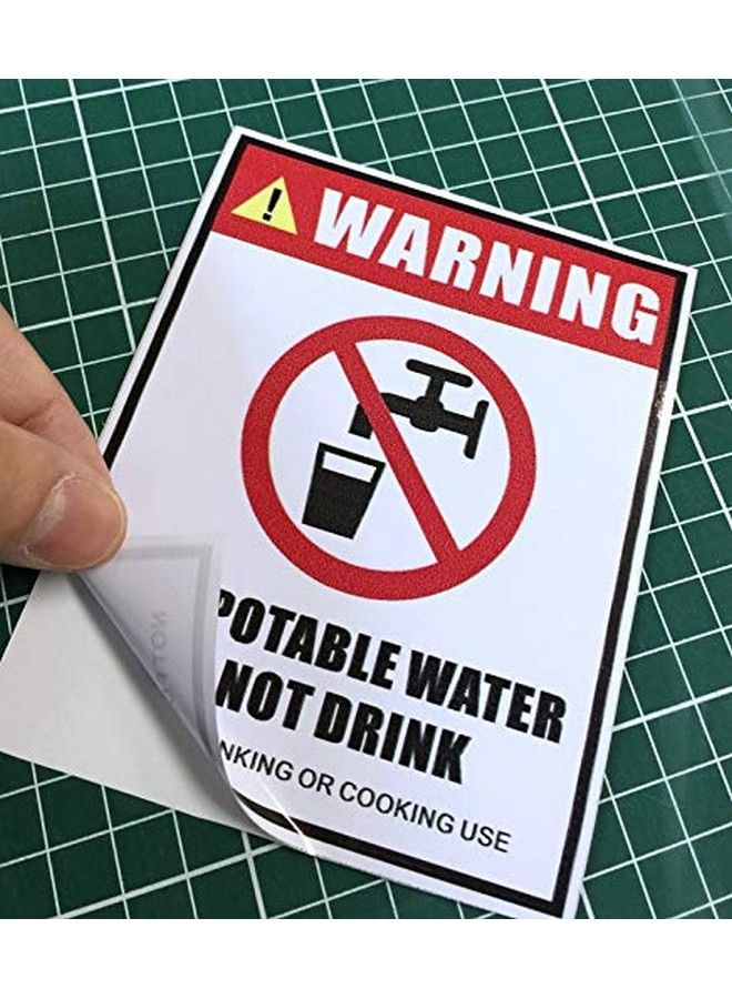Rockmount Electronics Outdoor Indoor (4 Pack) 5" X 4" Non Potable Water Do Not Drink Not For Drinking Or Cooking Use Safety Danger Notice Caution Warning Sign Label Decal Sticker Back Self Adhesive Vinyl - Image 2