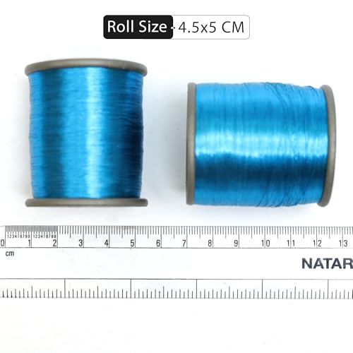 Embroiderymaterial Metallic Zari Thread for Embroidery, Sewing and Jewelry Making, Teal Blue Color, 0.1MM(Pack of 2 Roll) - Image 2