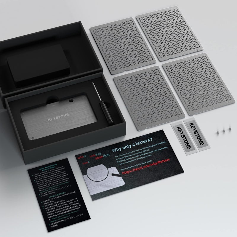 KeyStone خزنة مفاتيح كريبتو من كايسون، كبسولة معدنية لتخزين الكريبتو، نسخة احتياطية للتخزين البارد، تخزين عبارة مفتاح بيتكوين مكونة من 24 كلمة، لوحة فولاذية، متوافقة مع ليدجر، تريزور، كيبي (تابلت كايسون) - Image 5