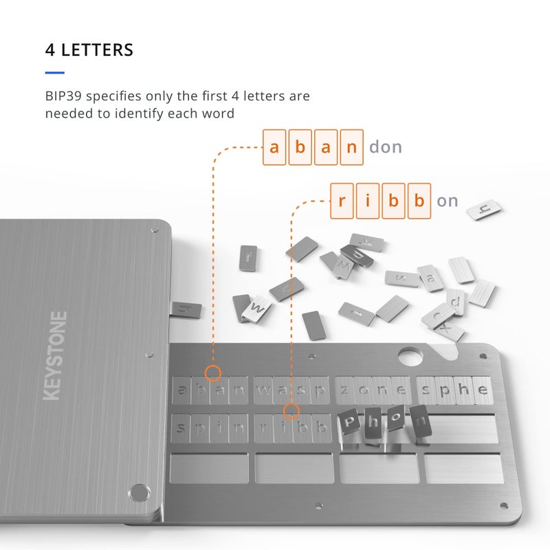 KeyStone خزنة مفاتيح كريبتو من كايسون، كبسولة معدنية لتخزين الكريبتو، نسخة احتياطية للتخزين البارد، تخزين عبارة مفتاح بيتكوين مكونة من 24 كلمة، لوحة فولاذية، متوافقة مع ليدجر، تريزور، كيبي (تابلت كايسون) - Image 2