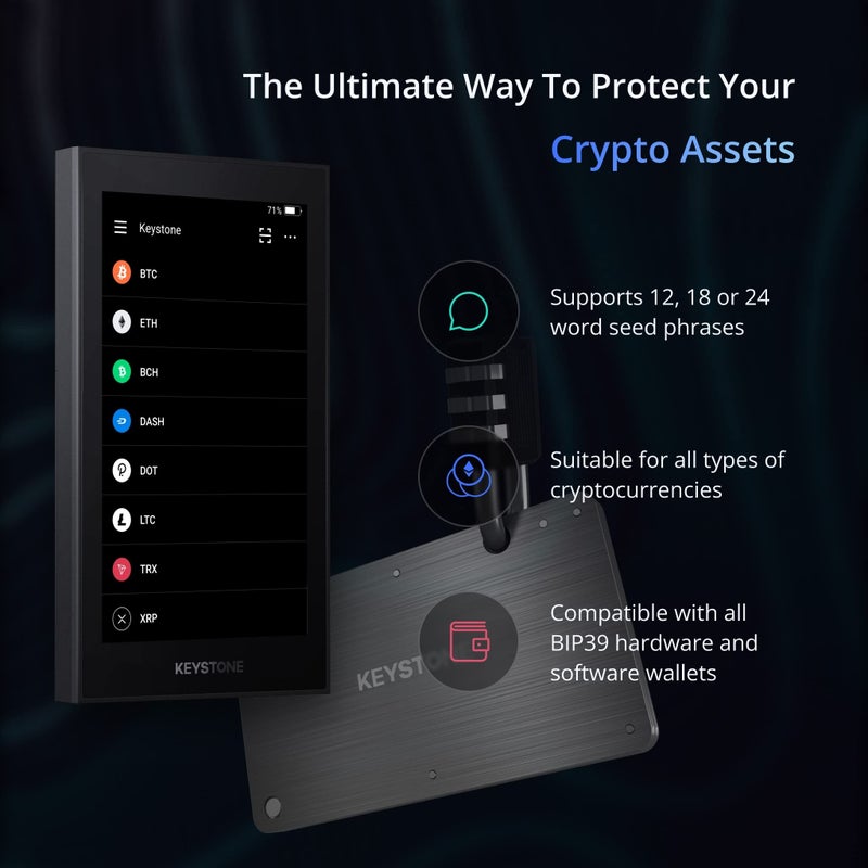 KeyStone خزنة مفاتيح كريبتو من كايسون، كبسولة معدنية لتخزين الكريبتو، نسخة احتياطية للتخزين البارد، تخزين عبارة مفتاح بيتكوين مكونة من 24 كلمة، لوحة فولاذية، متوافقة مع ليدجر، تريزور، كيبي (تابلت كايسون) - Image 4