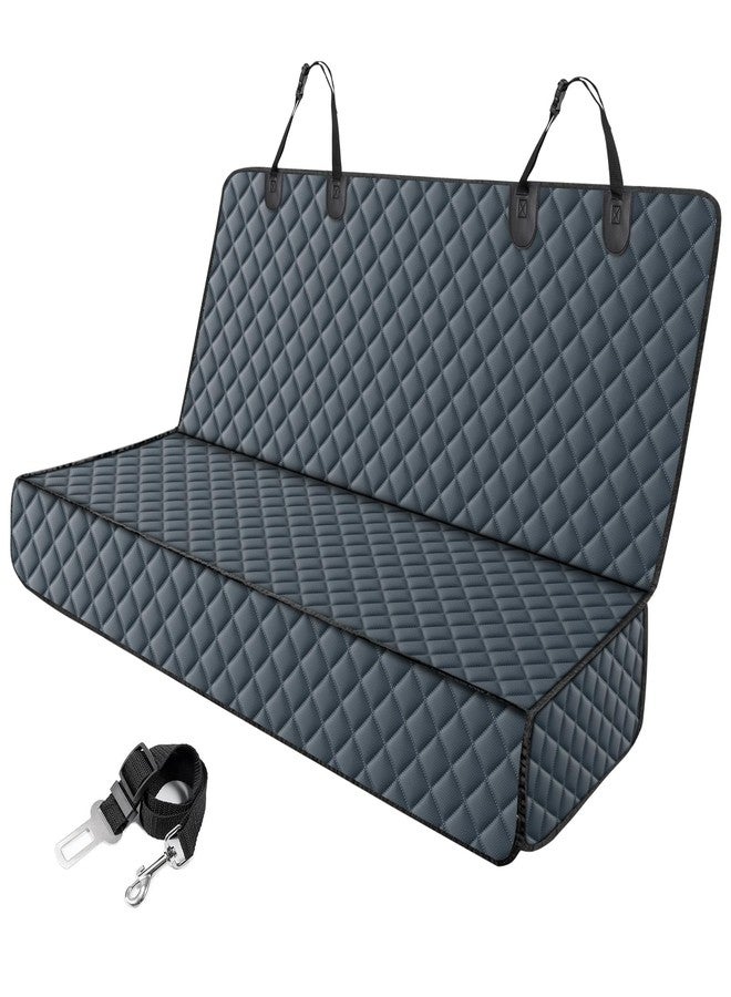 MIXJOY Dog Car Cover for Back Seat Cover Protector Waterproof Dog Seat Covers for Cars, Car Seat Protector for Dogs with 1 Dog Seat Belt, Nonslip Back Seat Cover for Kids, Trucks & SUV, Grey - Image 1