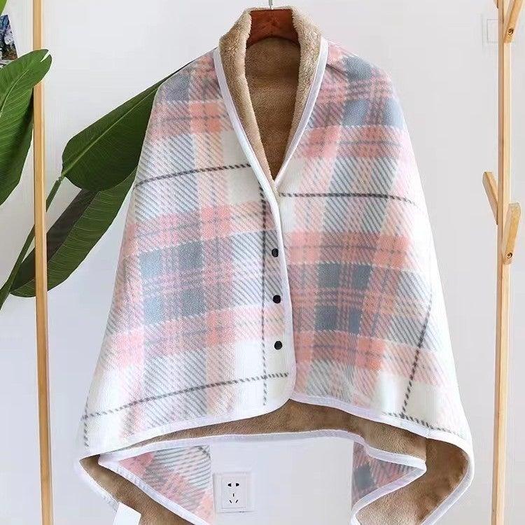 بطانية فleece متعددة الوظائف للراحة والدفء بتصميم شبكة صفراء - Image 3