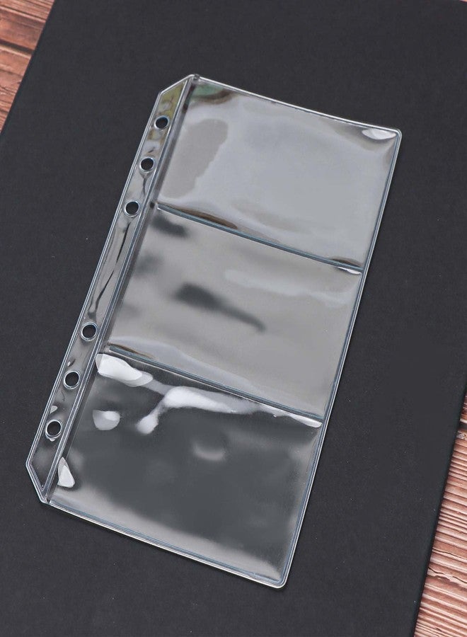 Mogoostry 12pcs A6 Binder Pockets for Budgeting Double-Sided 3 Pocket Clear Page Sleeves Side Loading PVC Sheet Protector - Image 3