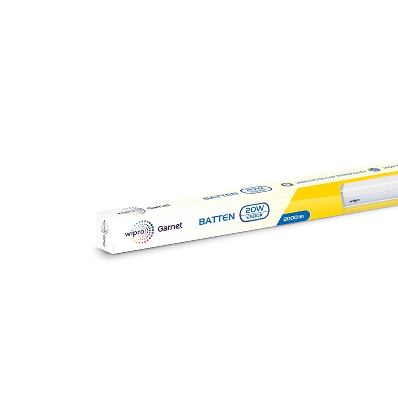 WIPRO مصباح LED غارنيت 20 واط لغرفة المعيشة وغرفة النوم | 2 قدم | أنبوب ضوء ساطع وموفر للطاقة للمنزل | ضوء نهاري بارد (6500 كيلفن) مع 2000 لومن | عبوة من 1 - Image 3
