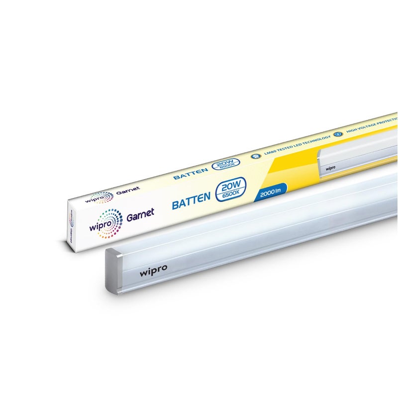 WIPRO مصباح LED غارنيت 20 واط لغرفة المعيشة وغرفة النوم | 2 قدم | أنبوب ضوء ساطع وموفر للطاقة للمنزل | ضوء نهاري بارد (6500 كيلفن) مع 2000 لومن | عبوة من 1 - Image 1