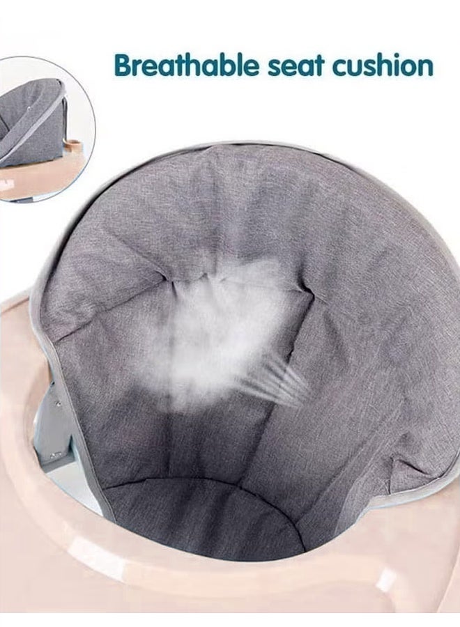 Berma Baby مشاية أطفال دائرية قابلة للطي وبسيطة وصغيرة الحجم مع موسيقى، ارتفاع 4 مقاعد قابلة للتعديل - Image 4