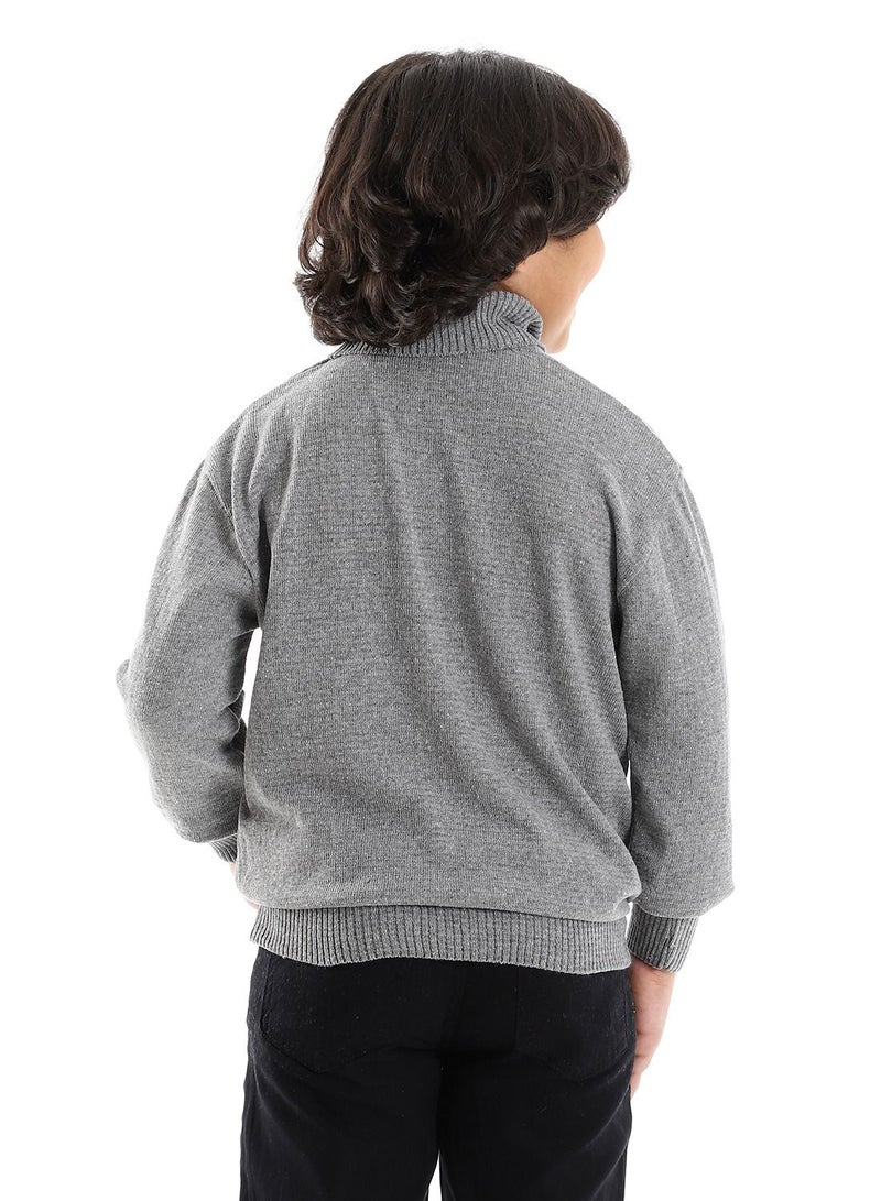Caesar Boys' High Neck Fleece T-Shirt  - Image 3