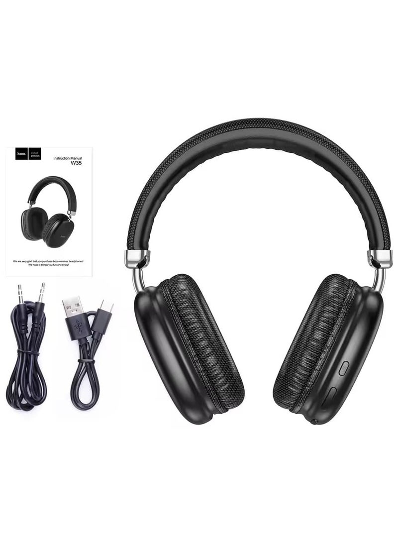 Hoco Premium Hoco W35 Bluetooth Headphones with Ultra-Long Battery Life, Multiple Playback Modes, Foldable Design, and High-Quality Noise-Isolating Audio Experience - Image 1