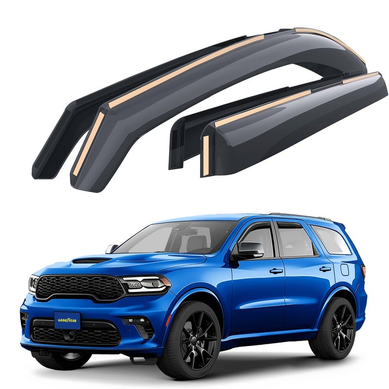 Goodyear Shatterproof inChannel Window Deflectors for Dodge Durango 20112025 Rain Guards Window Visors for Cars Vent Deflector Car Accessories 4 pcs GY007892