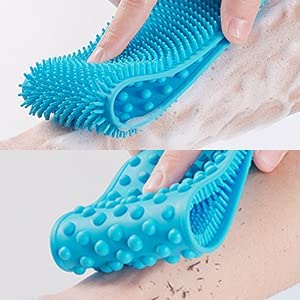 KIDINGTON Back Scrubber, bath Shower Body Massage Brush Bath Towel Exfoliating Body Brush Belt, Cleaning Shower Strap, Double-Sided Washing Towel Scrubber for Men Women - Image 2
