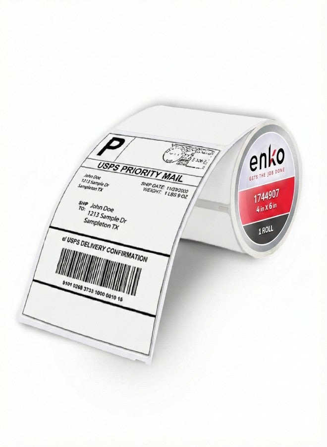 enKo Products enKo Compatible Zebra 4x6 Label/Dymo Labels 1744907 (4 x 6") for Dymo Labelwriter 4XL Shipping Zebra Direct Thermal Printer (1 Roll, 220 Labels) - Image 1