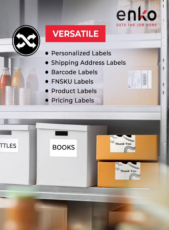 enKo Products enKo Compatible Zebra 4x6 Label/Dymo Labels 1744907 (4 x 6") for Dymo Labelwriter 4XL Shipping Zebra Direct Thermal Printer (1 Roll, 220 Labels) - Image 5