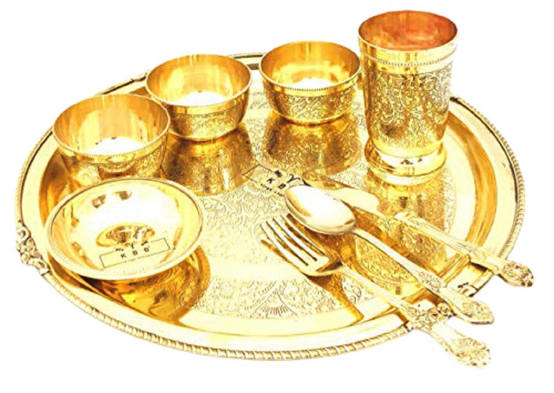 KBB طقم عشاء KBB من النحاس|تصميم نقش مغولي|9 قطع (طبق 12 بوصة) - Image 5