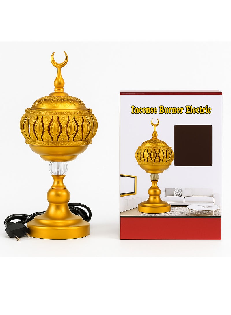 SAQOWARE Saqoware Premium Electric Bakhoor Burner Round | Oud burner | Incense Bakhoor Burner | Frankincense Burner | Madkhan | Mabkhara | Bakhoor, Oud Incense Burner - Image 1