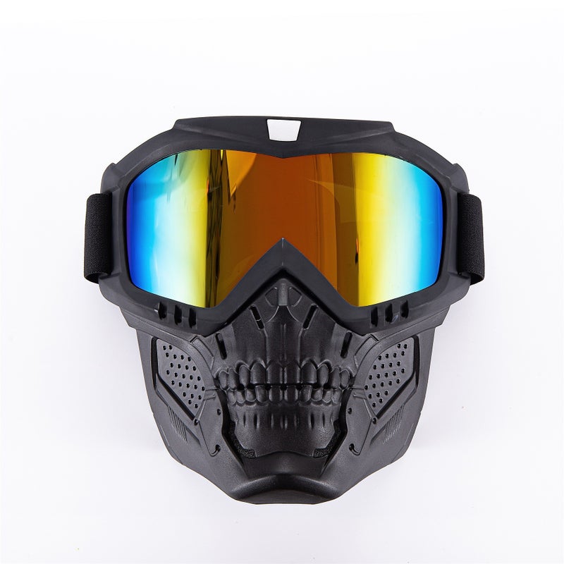 Generic Spot wholesale CS tactical skull mouth mask motocross windshield helmet goggles riding mask Imitation red film 