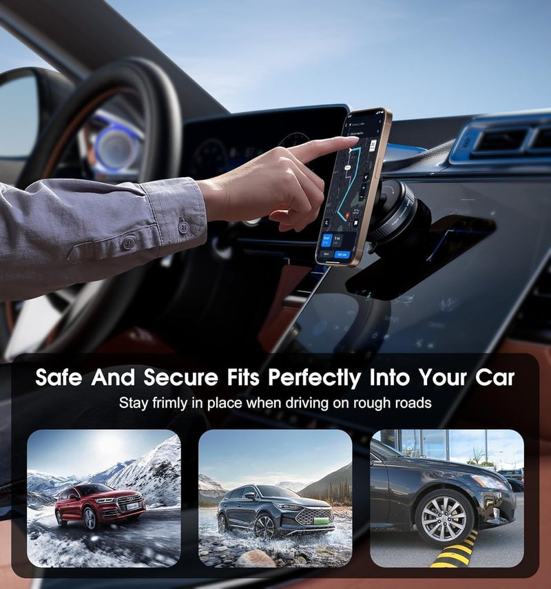 NIYANETAIL Magnetic Phone Holder for Car with Strong Vacuum Suction Cup | 360° Adjustable Mount for Dashboard, Windshield, Mirror & Shower | Universal Mobile Holder Compatible with All Smartphones - Image 5