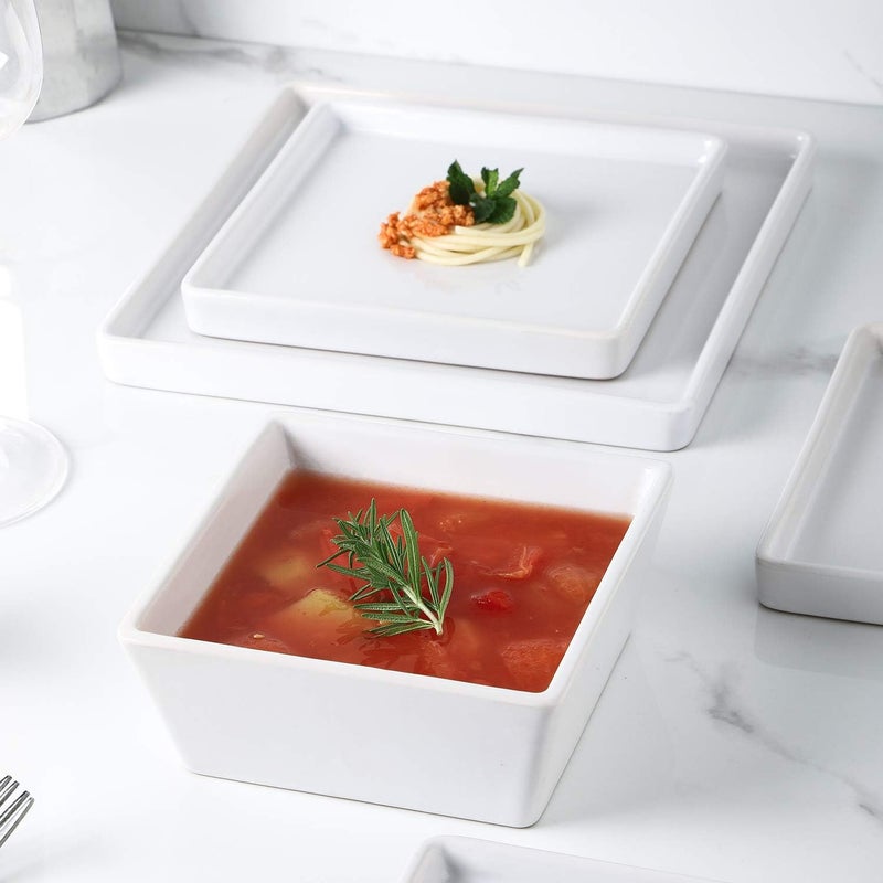 Stone Lain Grace Stoneware Bowl Set Includes 4 Bowls White - Image 4