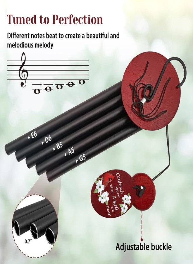 هوارمر أجراس رياح تذكارية على شكل طائر الكاردينال - أجراس رياح مُعدّة خصيصًا للتعزية، تحمل عبارة "يظهر طائر الكاردينال عندما تكون الملائكة قريبة"، مع شراع رياح على شكل طائر أحمر، هدية مثالية للحديقة الخارجية في حال فقدان عزيز، أو أم، أو جدة. - Image 5