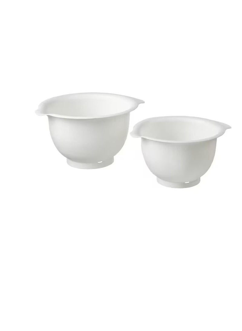 Mixing bowl, set of 2, white  - Image 1